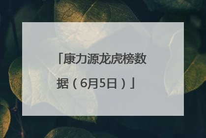 康力源龙虎榜数据（6月5日）